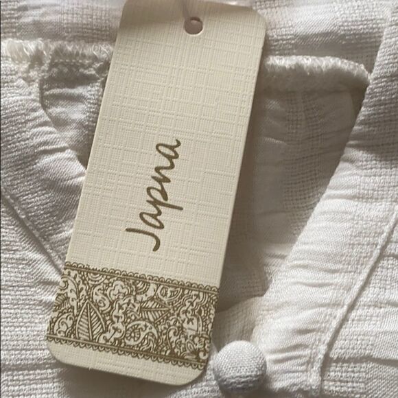 NWT Japna cream button front ruffled hem tunic S - Picture 12 of 13